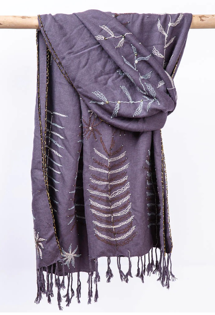 SS- 2302003 - Cotton Shawl 60x30 cm - LE2650,-GREY (1).webp