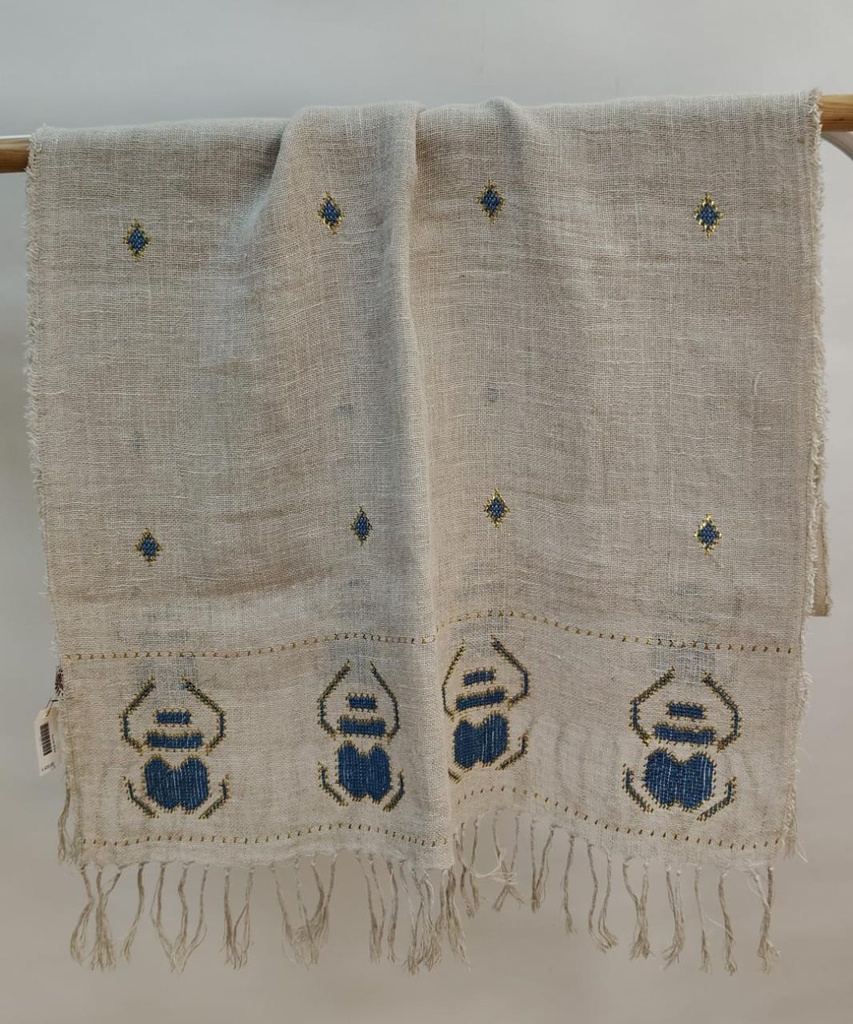 [890179] Shawl Shandaweel Ketan Scarab شال كتان جعران الشندويل