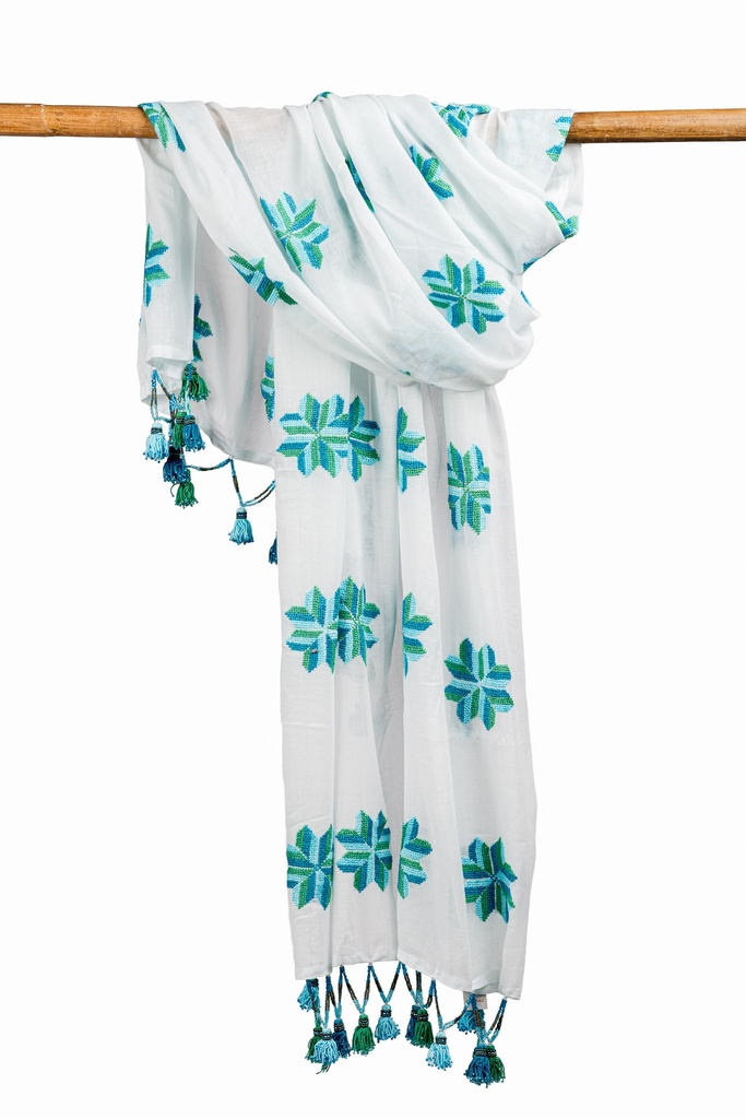 Shawl Voile White NS Camel شال فوال أبيض شمال 0.90*2.10