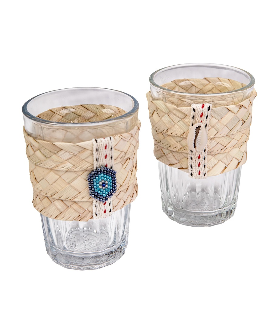 Glass straw holder-كوبايه بالماسك