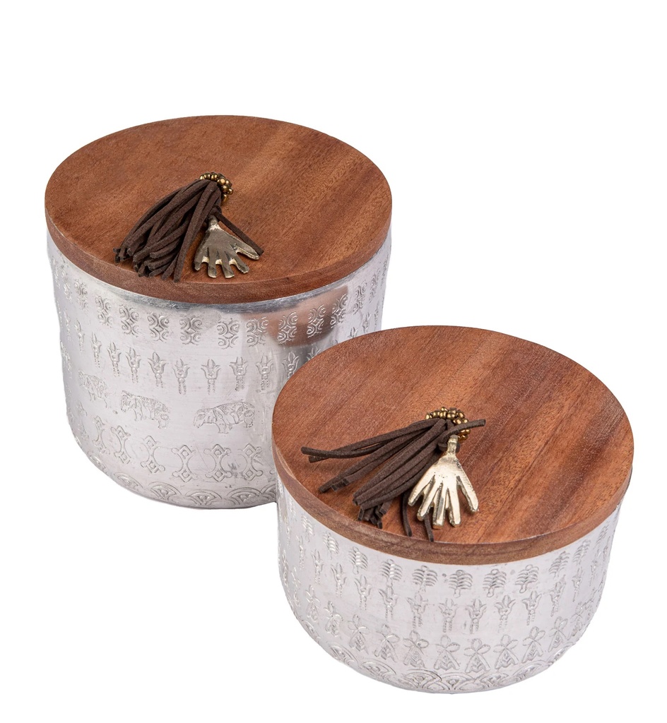 Aluminium L.Bowl بوله غطاء خشب كبيره 