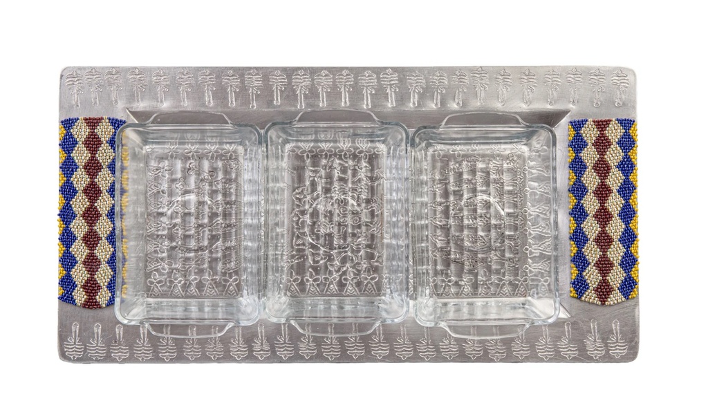 Aluminum S.Mezza Tray-صنيه بولات زجاج صغيره