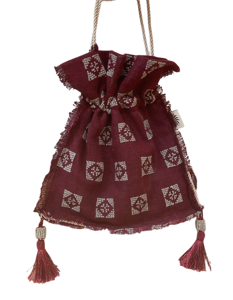 Bag NS Embroidered Drawstring Bag - شنطه كتان شمال