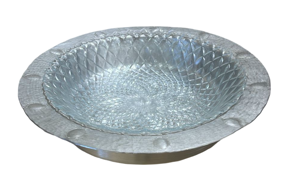 [720437] Aluminum Glass Bowl  طبق بوله زجاج