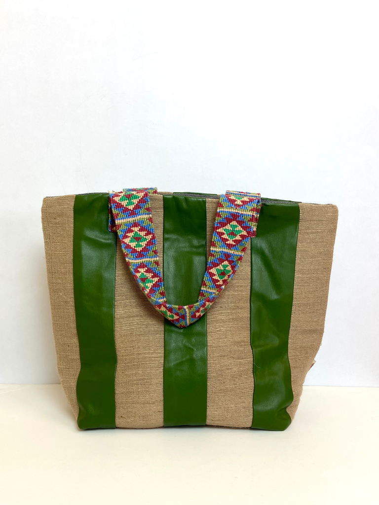 [890130] Bag Embroidered Handle NS - شنطه يد مجدول