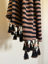 Shawl Tricot Striped-شال تريكو شمال مقلم بيج*اسود 0.85*2