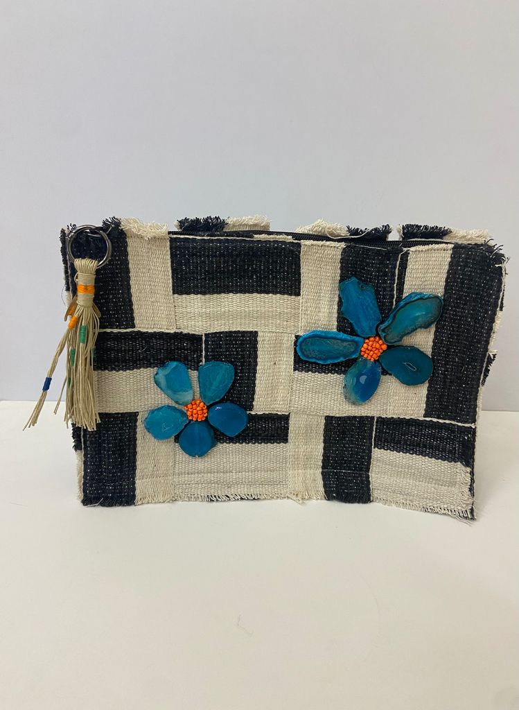 Purse Striped Teel Black بوك تيل مقلم اسود