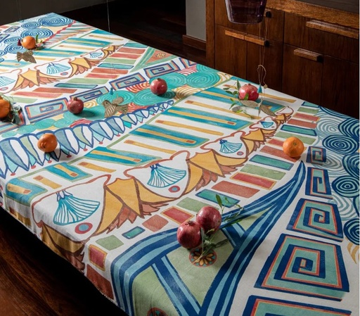 [786208] Tablecloth Lotus Cotton مفرش قطن لوتس 1.65*3.0