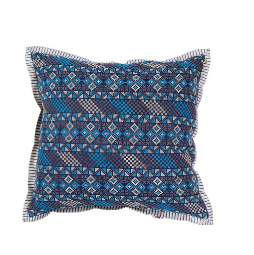 [8020137] PC Blu Squares NS خدديه كتان شمال 50*50