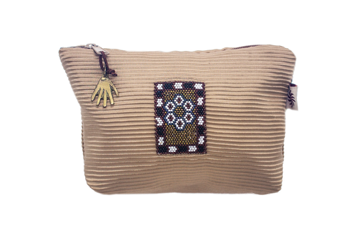 Purse  Beads Ribbed fabric