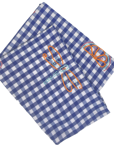 [786224] Tablecloth Carreaux Blu 1.65*2.60- مفرش كروهات 